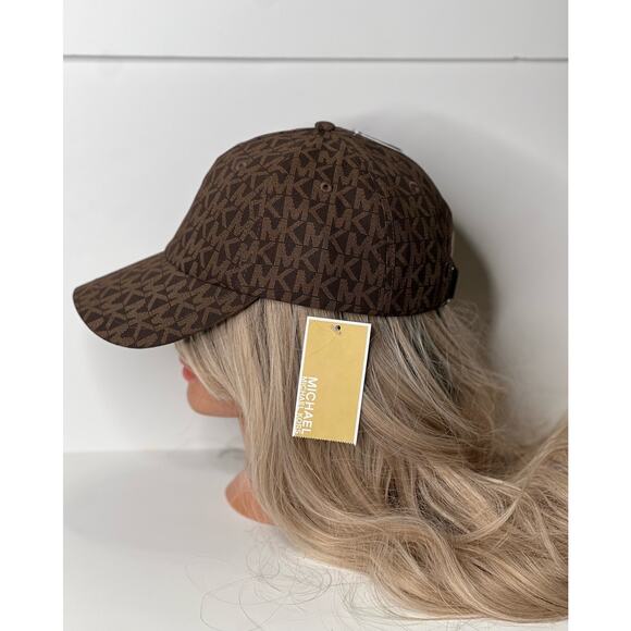 Michael Kors Accessories - Michael Kors women’s MK Signature Hat Logo Print Stretch Cotton Baseball Cap New